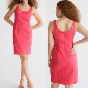 J. Crew NWT Fitted Lightweight Chino Dress, Size 0, Pink (Brilliant Papaya)